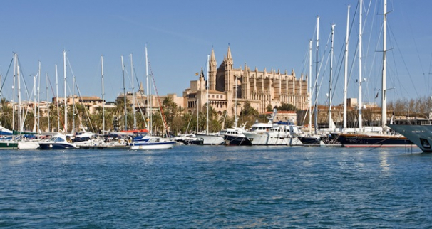 Yachts in port in Palma De Mallorca